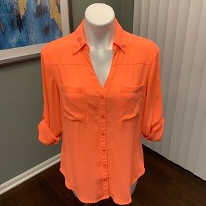 Express Neon Coral Portifino Blouse
